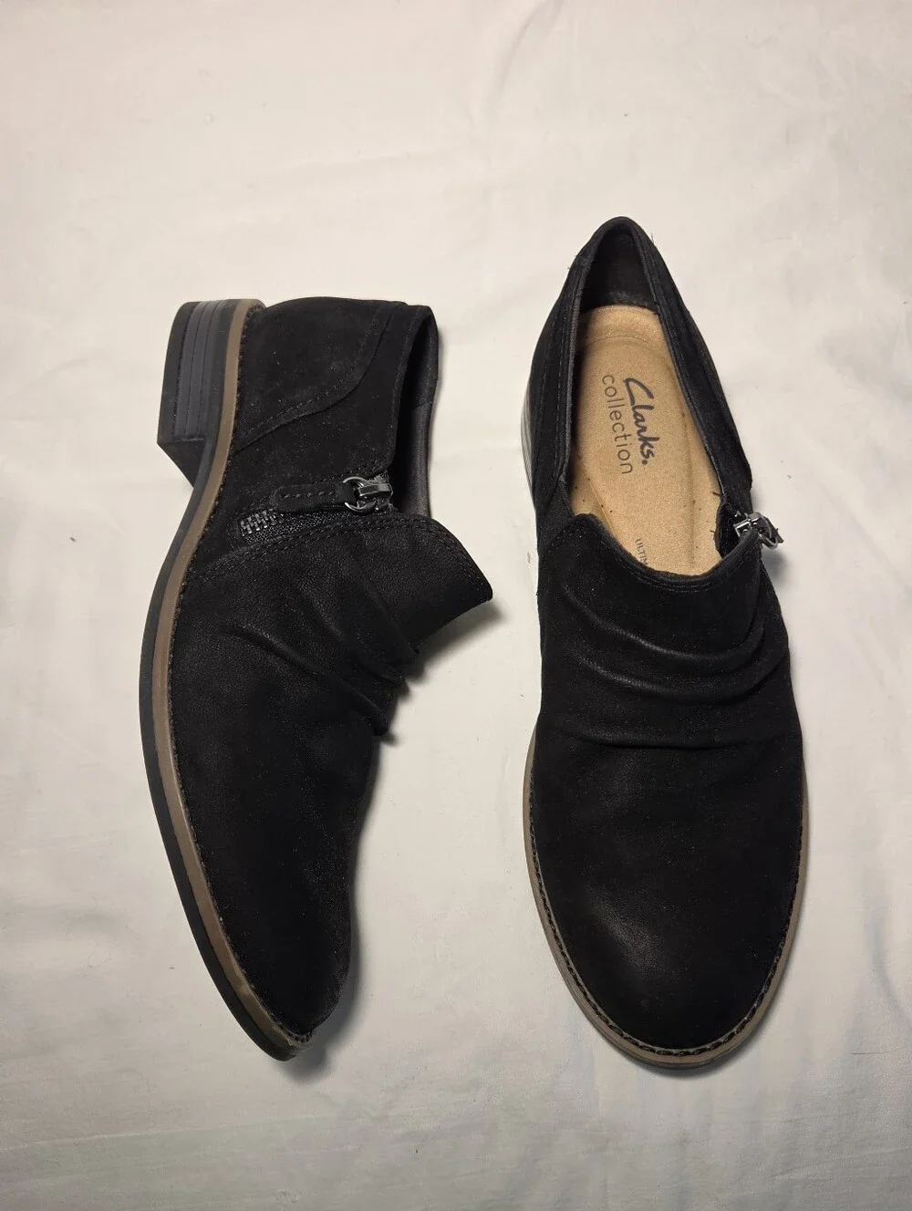 Clarks Camzin Pace Black Suede Loafers 9M